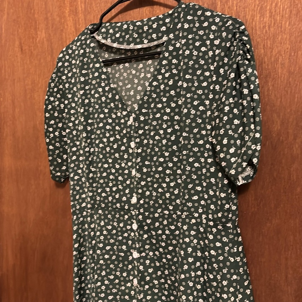 Green floral maxi dress